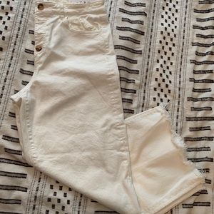 NWT Cropped White Wide Leg Jeans